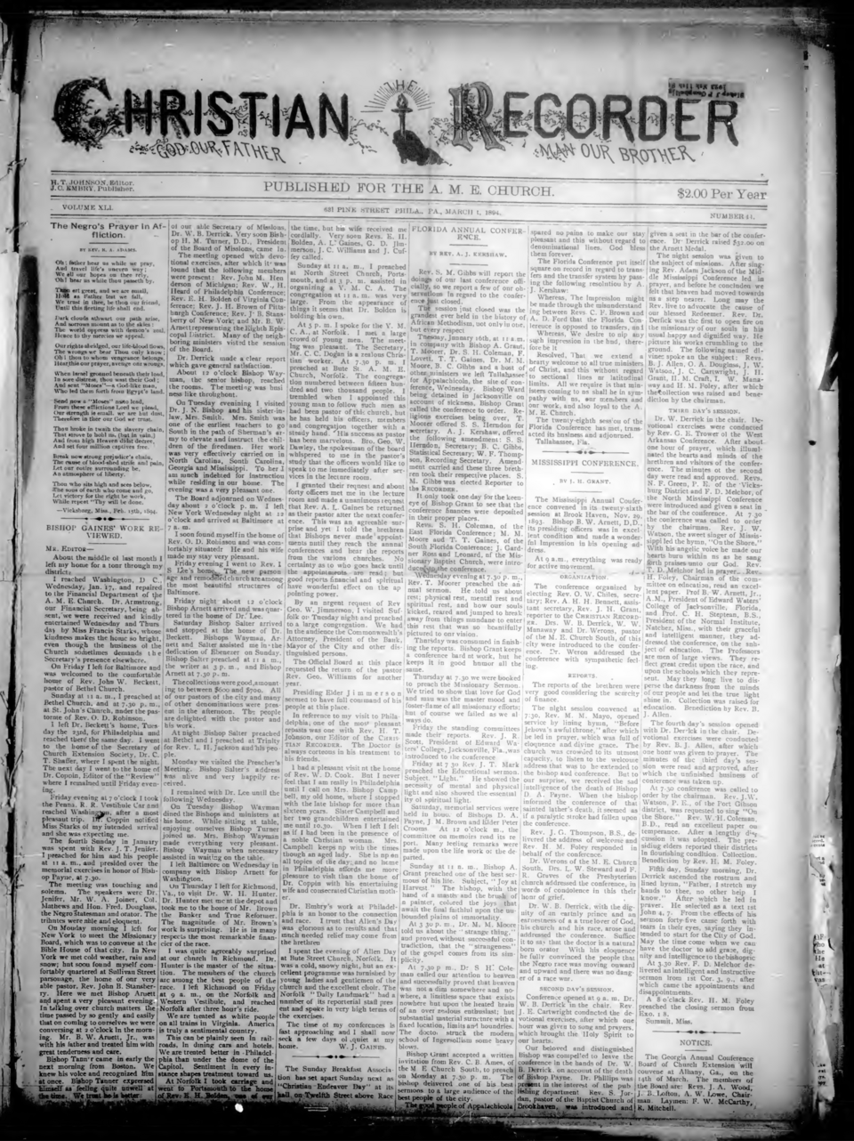 Cover image of The Christian Recorder