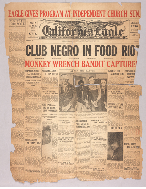 Front page image of the California Eagle