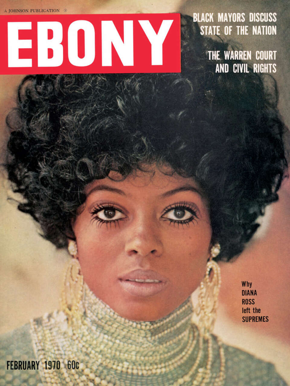 Ebony magazine cover featuring Diana Ross, February 1970