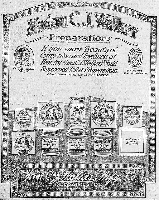 Madam C.J. Walker hair care preparations advertisement