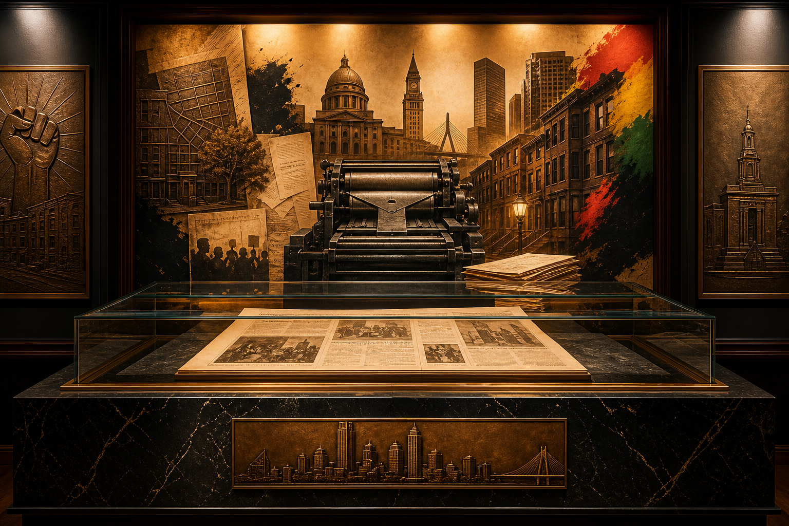 The Bay State Banner museum display